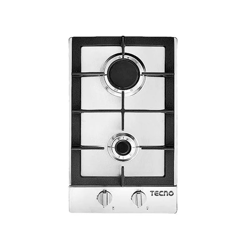 Tecno Uno TA-322 TRSV Domino Gas Hob Stainless Steel 30cm, 2 Burner (1x Big, 1x Small)