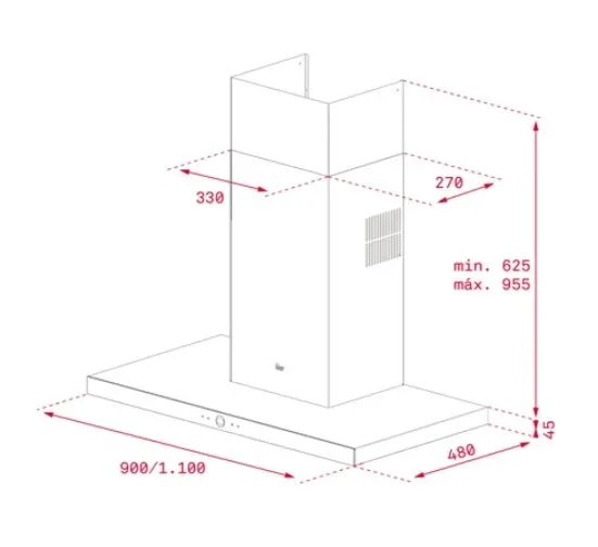 Teka DSI 90 AD 90cm Chimney Hood With Touch Control and Digital Display