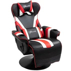 Vinsetto Recliner with Lumbar Support and Footrest - Black Red