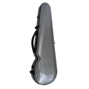 Vivo Polycarbonate Shaped Violin Case 3/4 Brushed Silver