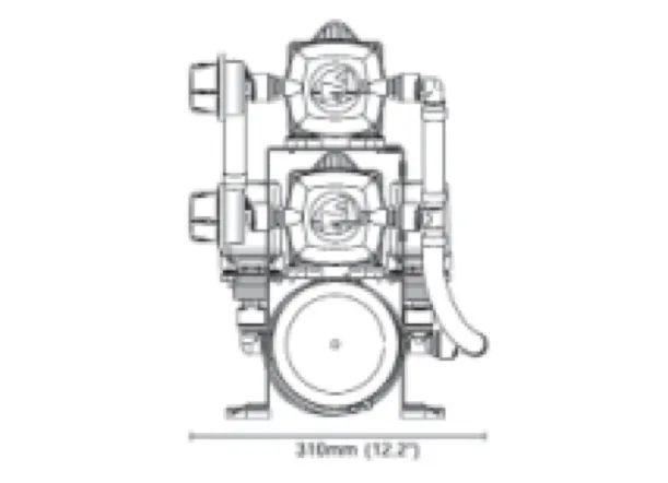 Whale Double Stack Freshwater Pump - 12 or 24V - 5-6 or 7-8 Oulets