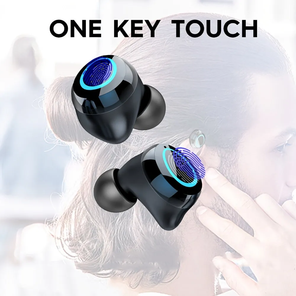 Wireless Earbuds, 140H Playtime Wireless Earphones HD Stereo Noise Cancelling Headphones in Ear with Mic, USB-C Charging Case, Headset for Sports