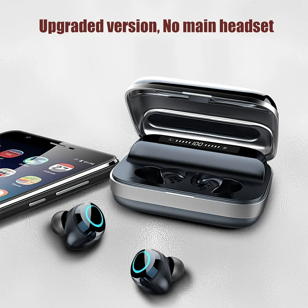 Wireless Earbuds, 140H Playtime Wireless Earphones HD Stereo Noise Cancelling Headphones in Ear with Mic, USB-C Charging Case, Headset for Sports