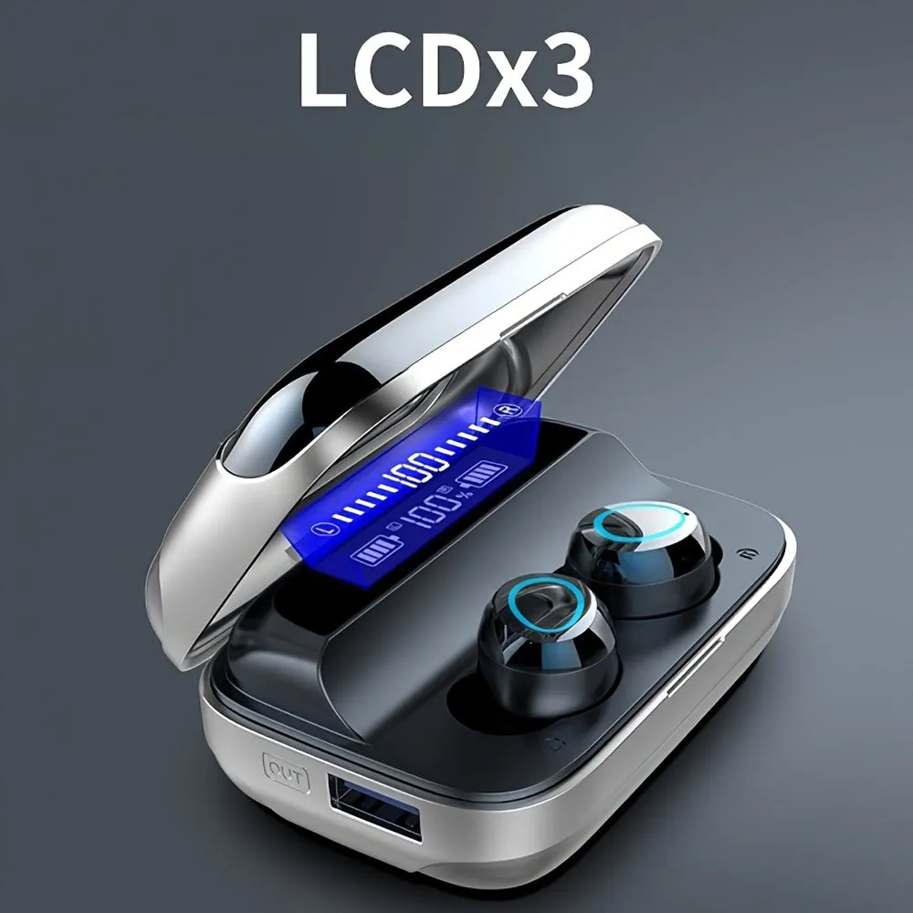 Wireless Earbuds, 140H Playtime Wireless Earphones HD Stereo Noise Cancelling Headphones in Ear with Mic, USB-C Charging Case, Headset for Sports