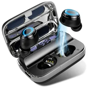 Wireless Earbuds, 140H Playtime Wireless Earphones HD Stereo Noise Cancelling Headphones in Ear with Mic, USB-C Charging Case, Headset for Sports