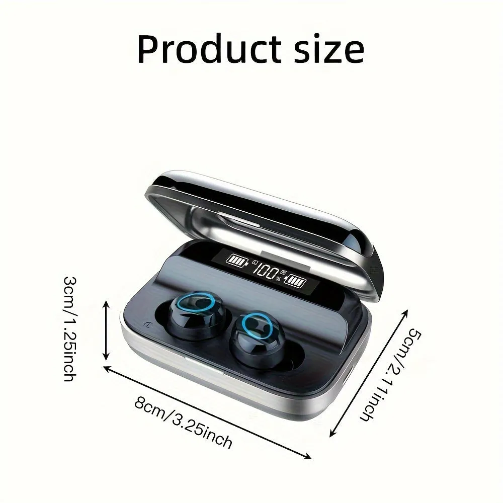 Wireless Earbuds, 140H Playtime Wireless Earphones HD Stereo Noise Cancelling Headphones in Ear with Mic, USB-C Charging Case, Headset for Sports