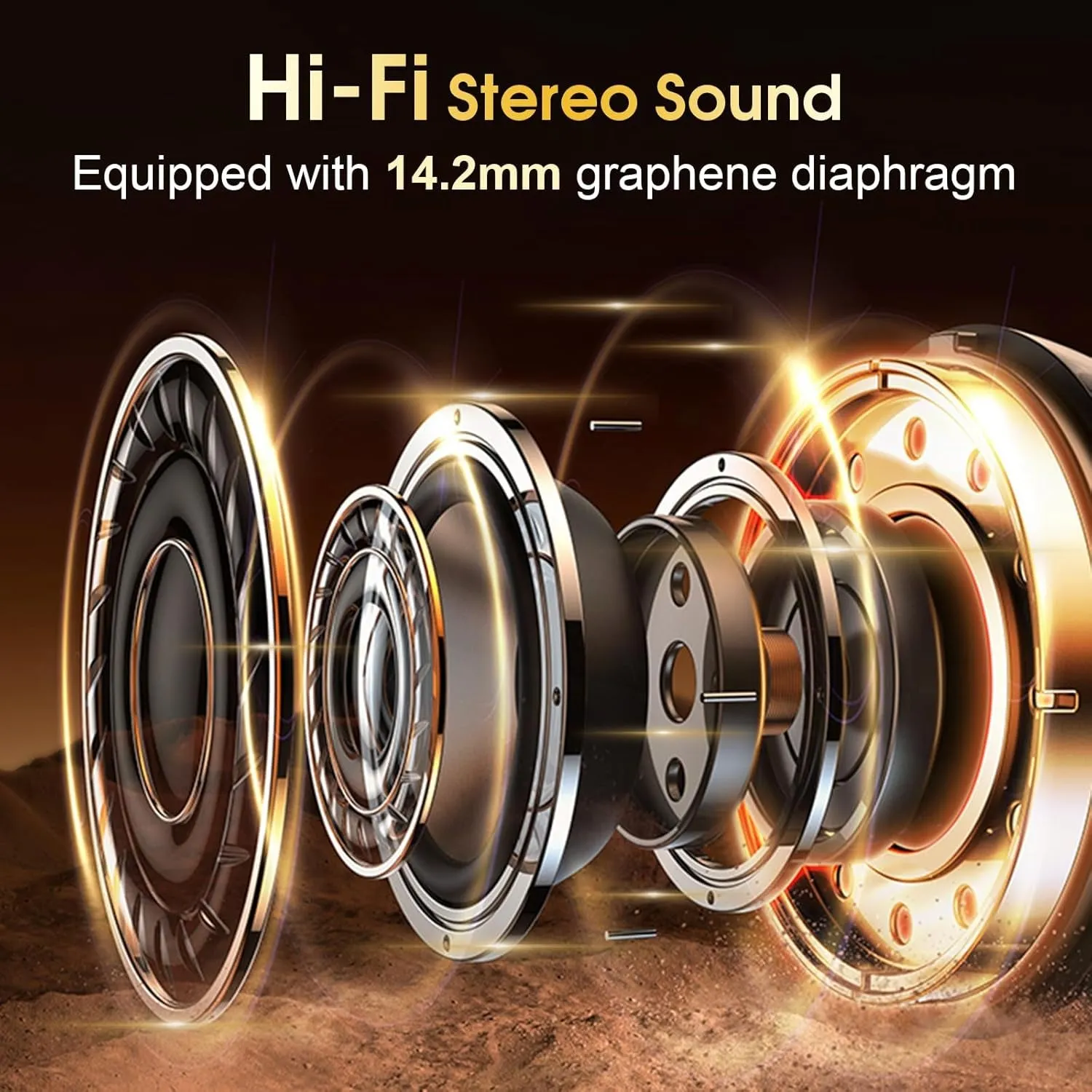 Wireless Earbuds, 75H Bluetooth 5.3 Headphones with ENC Noise Cancelling Mic, Deep Bass Wireless Earphones, Dual LED Display, IP7 Waterproof, Sports Ear buds with Ear hooks for Running, Gym