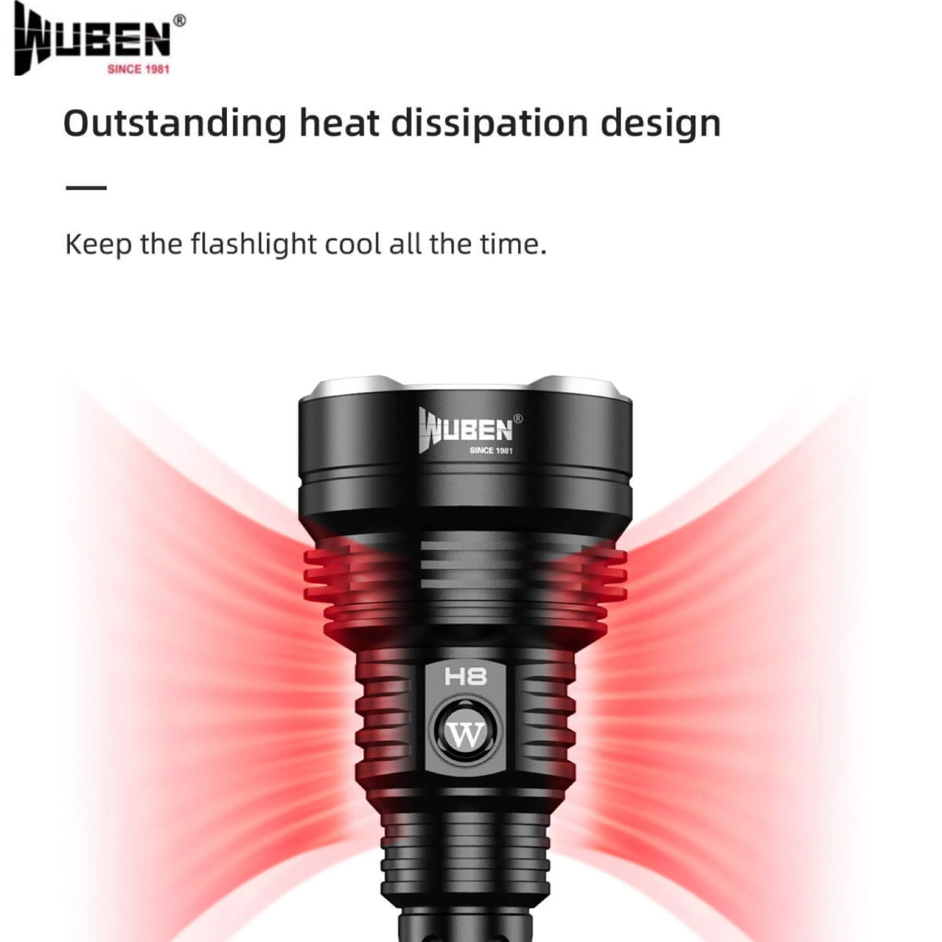 WUBEN H8 1800LMS 250000CD 1000M Tactical Flashlight
