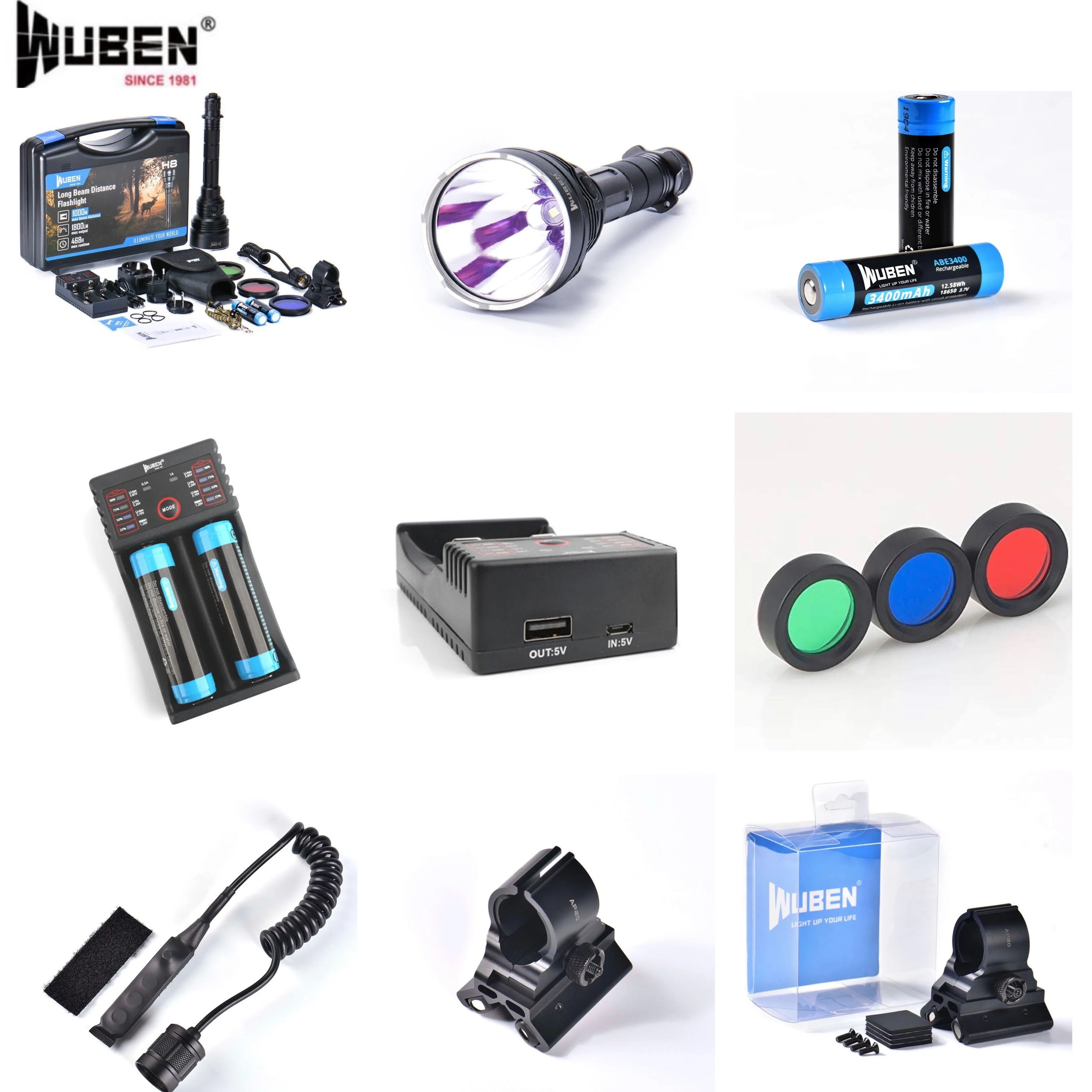 WUBEN H8 1800LMS 250000CD 1000M Tactical Flashlight