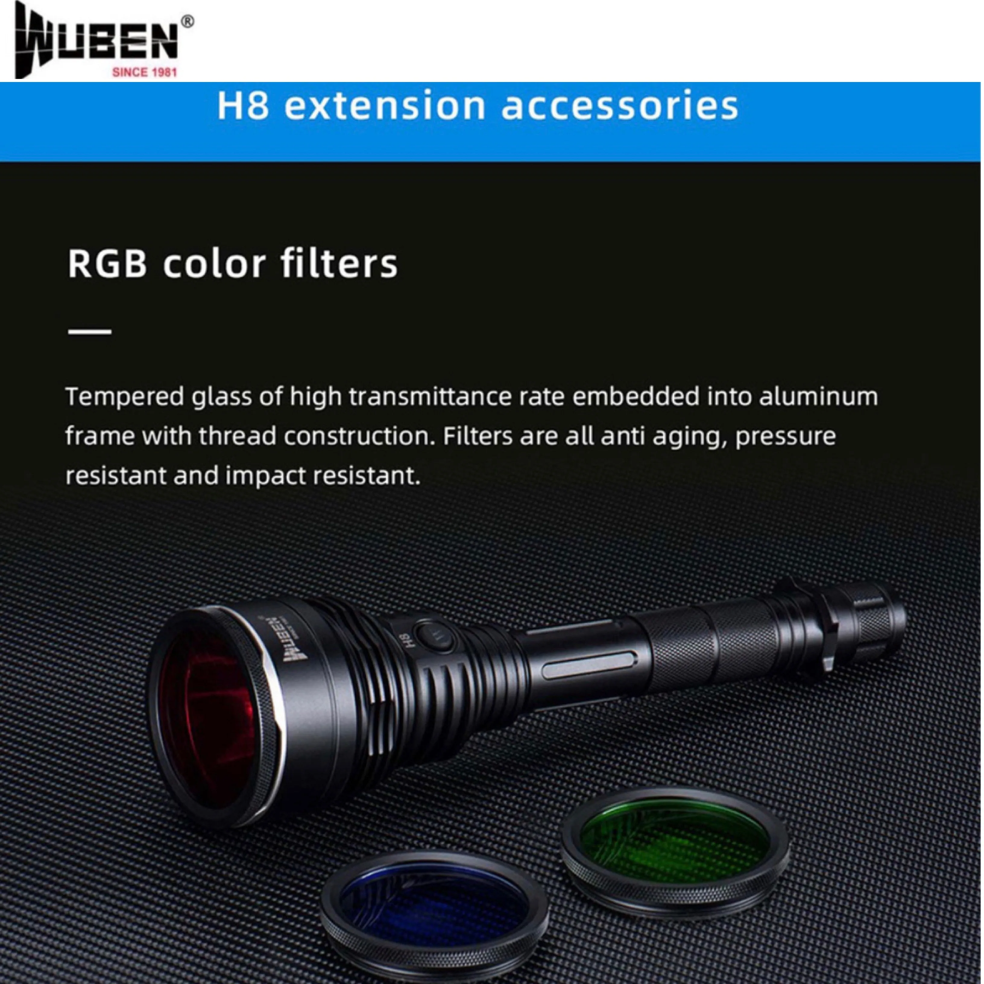 WUBEN H8 1800LMS 250000CD 1000M Tactical Flashlight