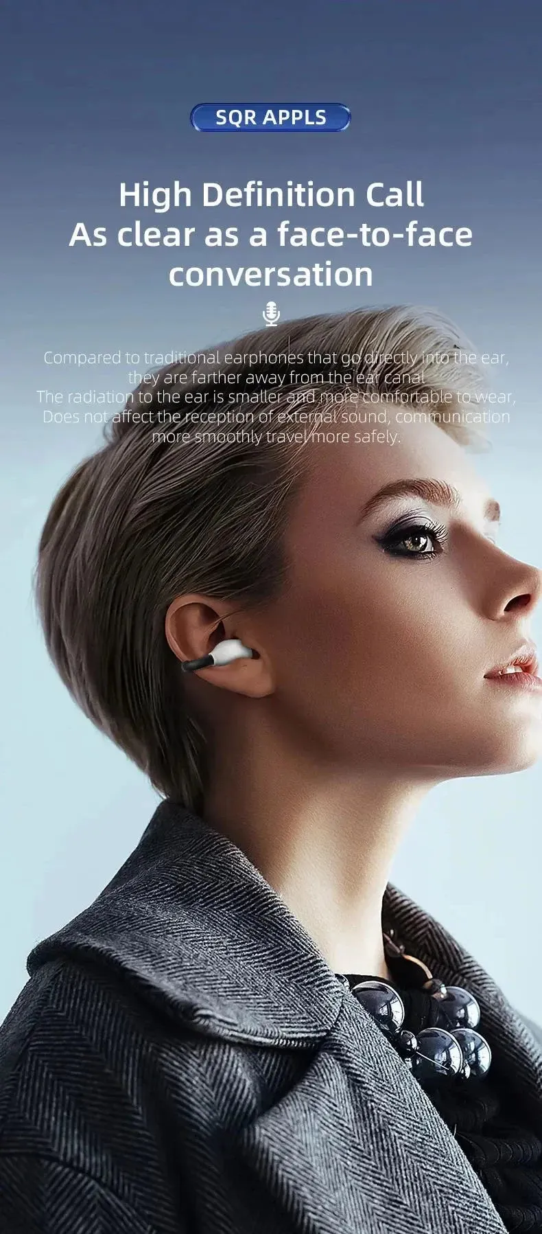 Xiaomi Wireless Earphones Ear Clip Bluetooth5.3 Headphones Earring Sports Bone Conduction Earbuds Waterproof Headset with Mic